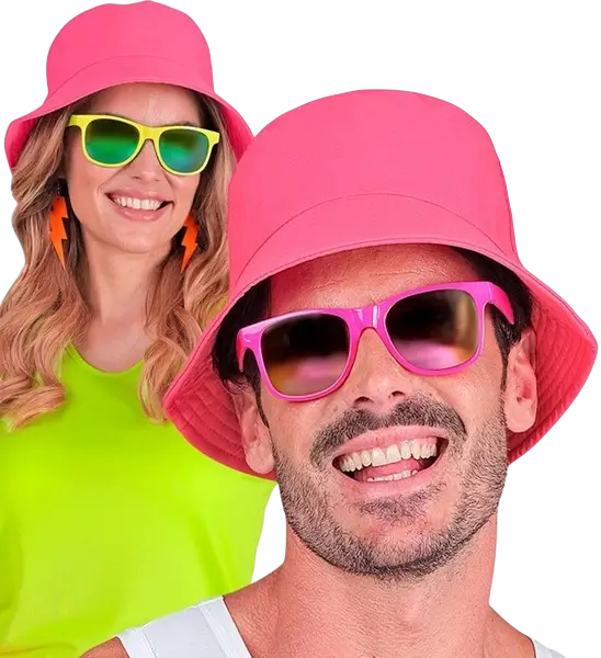 Chapeau Pêcheur Rose Fluo – Bob Fluorescent pour Festival, Soirée &amp; Déguisement