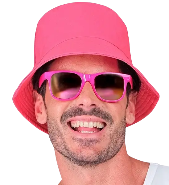 Chapeau Pêcheur Rose Fluo – Bob Fluorescent pour Festival, Soirée &amp; Déguisement