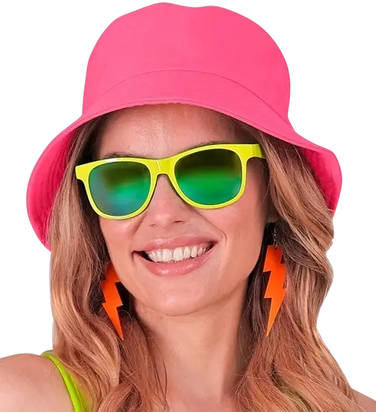 Chapeau Pêcheur Rose Fluo – Bob Fluorescent pour Festival, Soirée &amp; Déguisement