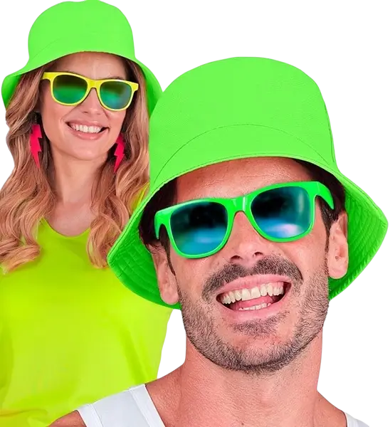 Chapeau Pêcheur Vert Fluo – Bob Fluorescent pour Festival, Soirée &amp; Déguisement