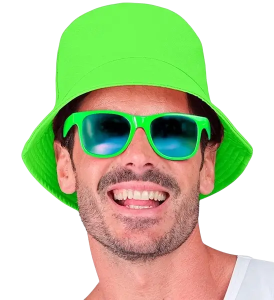 Chapeau Pêcheur Vert Fluo – Bob Fluorescent pour Festival, Soirée &amp; Déguisement