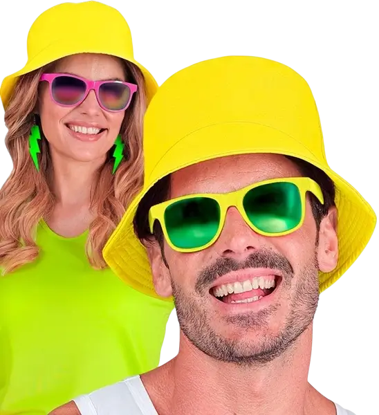 Chapeau Pêcheur Jaune Fluo – Bob Fluorescent pour Festival, Soirée &amp; Déguisement