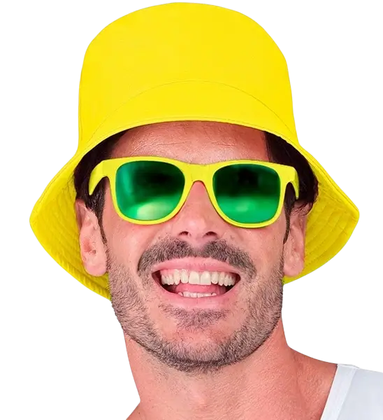 Chapeau Pêcheur Jaune Fluo – Bob Fluorescent pour Festival, Soirée &amp; Déguisement
