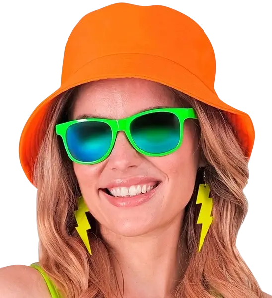 Chapeau Pêcheur Orange Fluo – Bob Fluorescent pour Festival, Soirée &amp; Déguisement