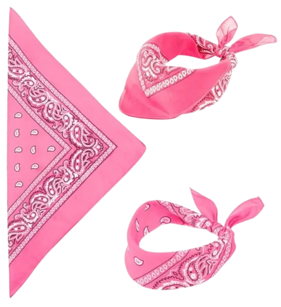 Bandana rose 55 x 55 cm en coton – accessoire pour déguisement, festival et soirée à thème