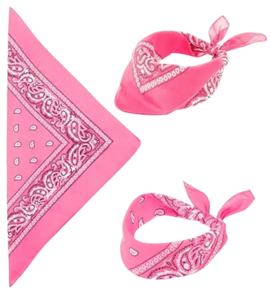 Bandana rose 55 x 55 cm en coton – accessoire pour déguisement, festival et soirée à thème