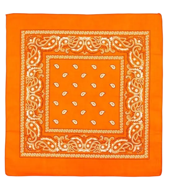 Bandana orange 55 x 55 cm en coton – accessoire pour déguisement, festival et soirée à thème