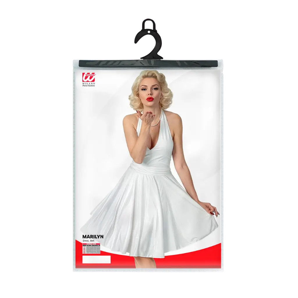 Déguisement Marilyn pour Femme – Robe Blanche et Ceinture Taille M