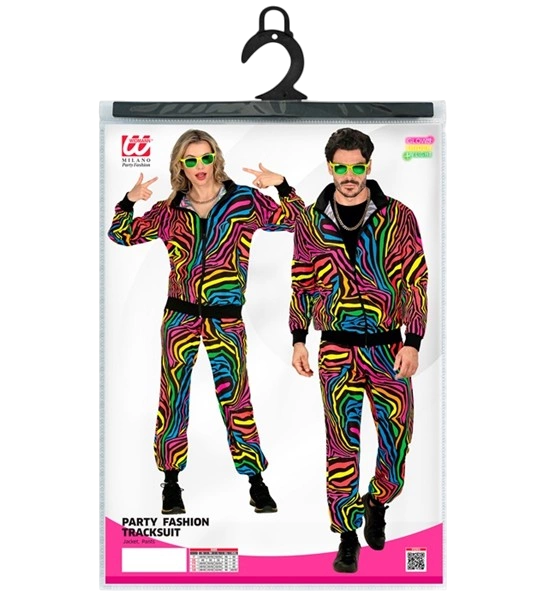 Déguisement Années 80 Animalier Arc-en-Ciel Fluo – Ensemble Veste &amp; Pantalon