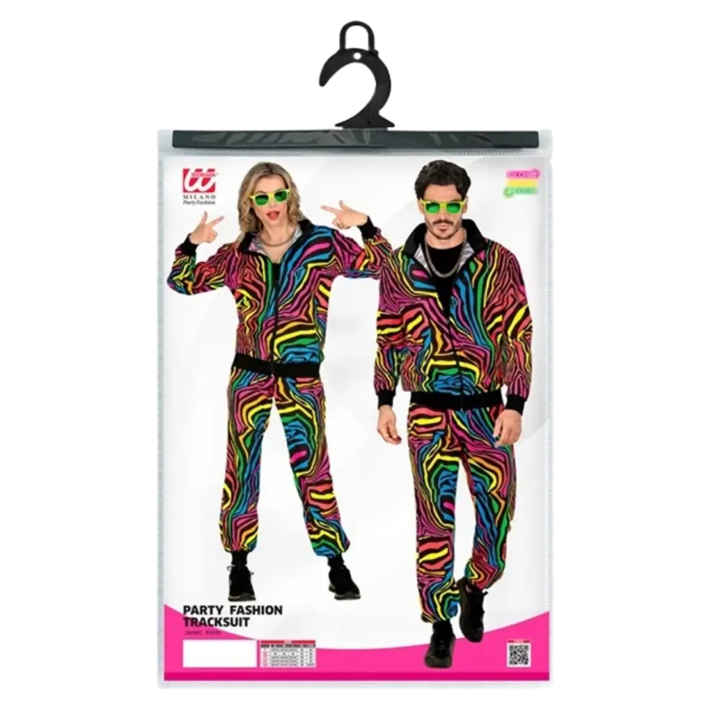 Survêtement fluo arc-en-ciel animalier pour adulte – veste et pantalon - XL