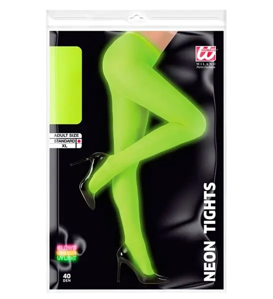 Collant vert néon – accessoire fluo pour soirée, festival et déguisement années 80
