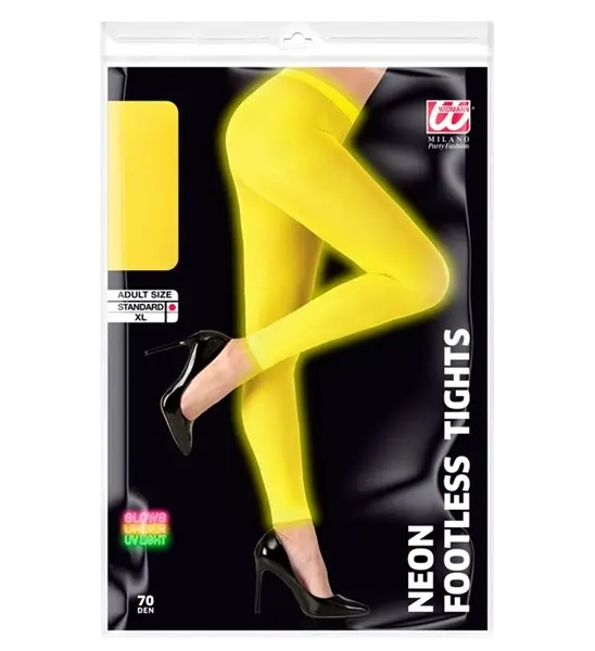 Collant jaune néon– accessoire fluo pour soirée, festival et déguisement années 80
