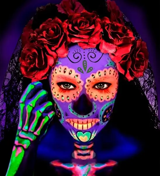 Set de 5 bâtons de maquillage fluo 15 g – maquillage fluorescent pour soirée, festival et carnaval