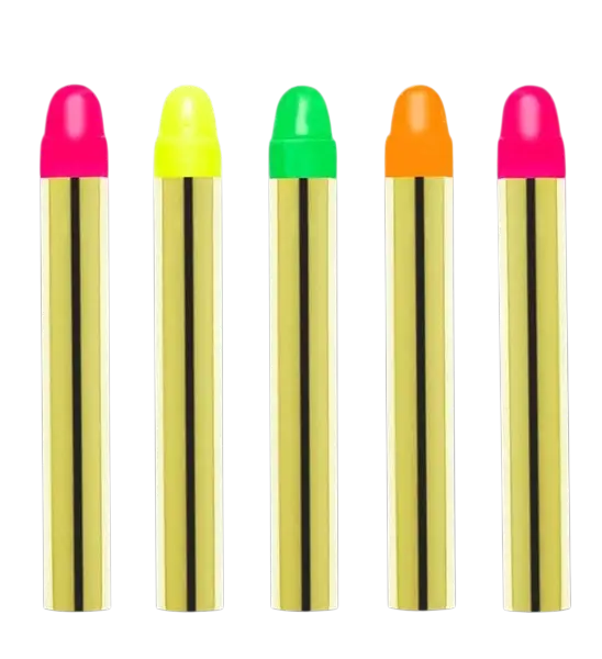 Set de 5 bâtons de maquillage fluo 15 g – maquillage fluorescent pour soirée, festival et carnaval