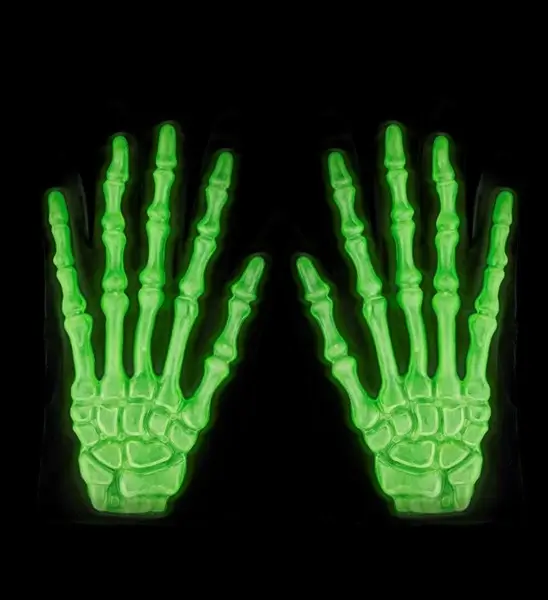 Gants squelettes phosphorescents – Accessoire Halloween et déguisement squelette