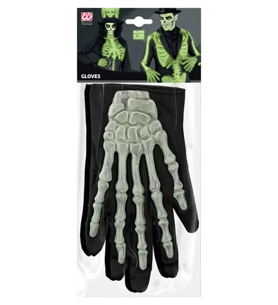 Gants squelettes phosphorescents – Accessoire Halloween et déguisement squelette