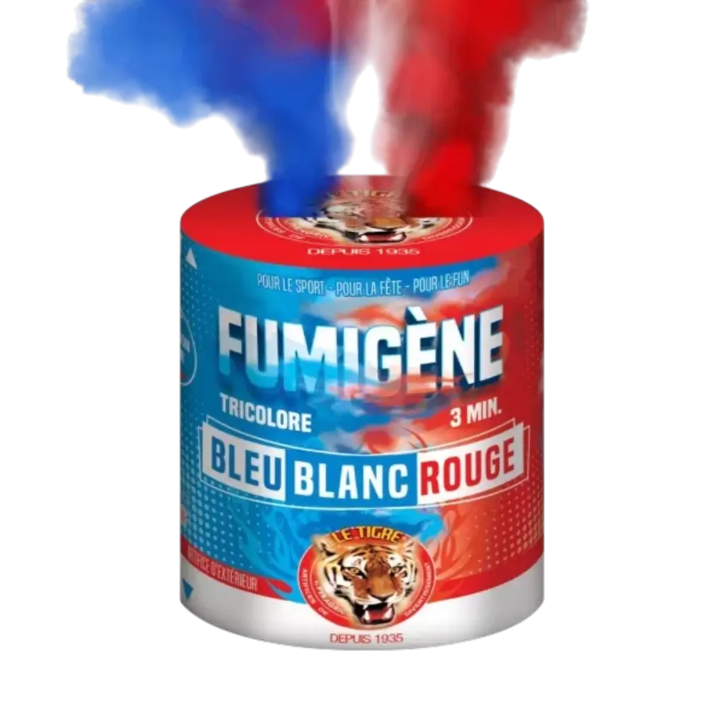 Fumigène en pot 3 minutes Tricolore Bleu Blanc Rouge