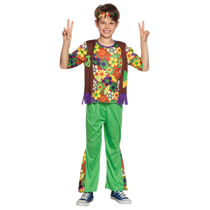 Déguisement Hippie Garçon 4-6 Ans – Costume Woodstock Années 70