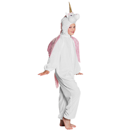 Déguisement Licorne Blanc Enfant jusqu’à 1,40 m – Costume Peluche à Capuche