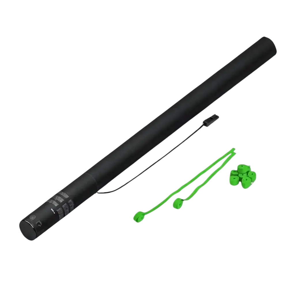 Canon à confettis électrique Streamer Vert 80 cm
