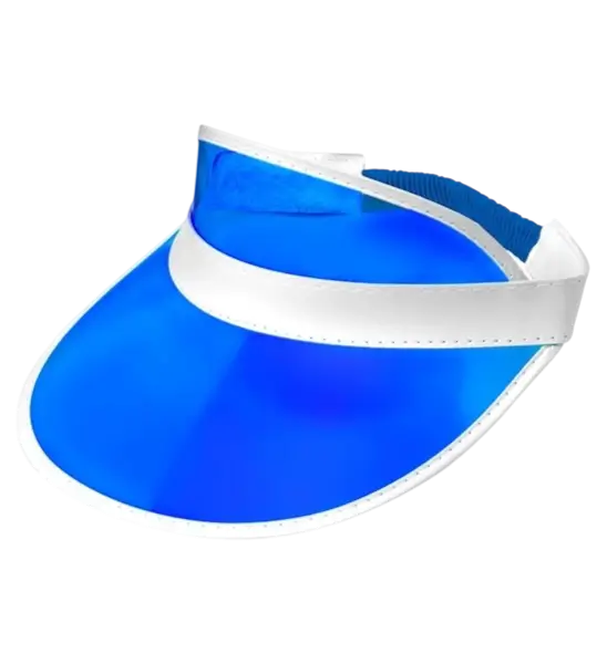 Visière bleue années 80 – accessoire rétro pour soirée à thème, festival et carnaval