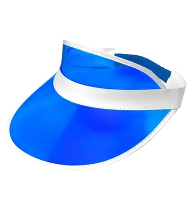 Visière bleue années 80 – accessoire rétro pour soirée à thème, festival et carnaval