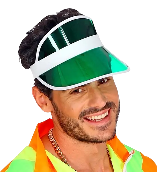 Visière Verte Années 80 – Accessoire Fluo pour Soirée Disco &amp; Déguisement