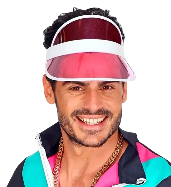 Visière Rose Années 80 – Accessoire Fluo pour Soirée Disco &amp; Déguisement
