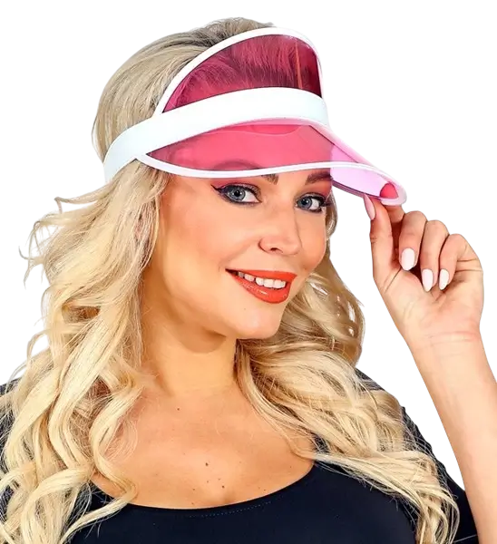 Visière Rose Années 80 – Accessoire Fluo pour Soirée Disco &amp; Déguisement