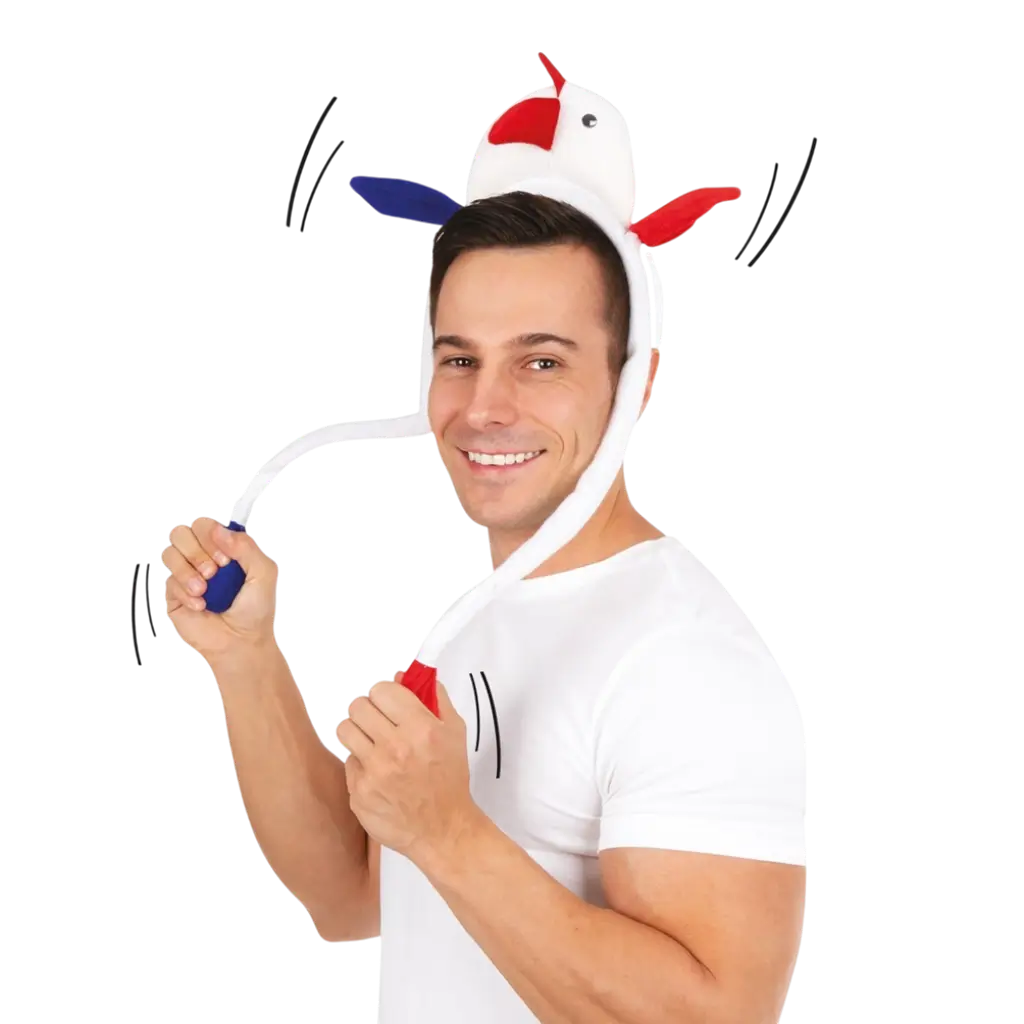 Serre-tête Coq Animé - bleu, blanc, rouge - Supporter France