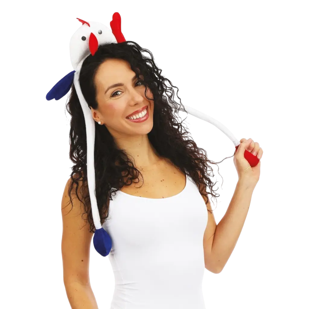 Serre-tête Coq Animé - bleu, blanc, rouge - Supporter France