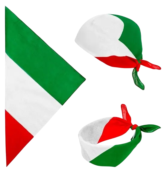 Bandana Italie 55 cm en coton – Supporter et déguisement