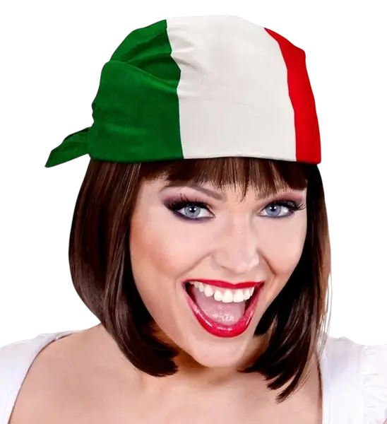 Bandana Italie 55 cm en coton – Supporter et déguisement