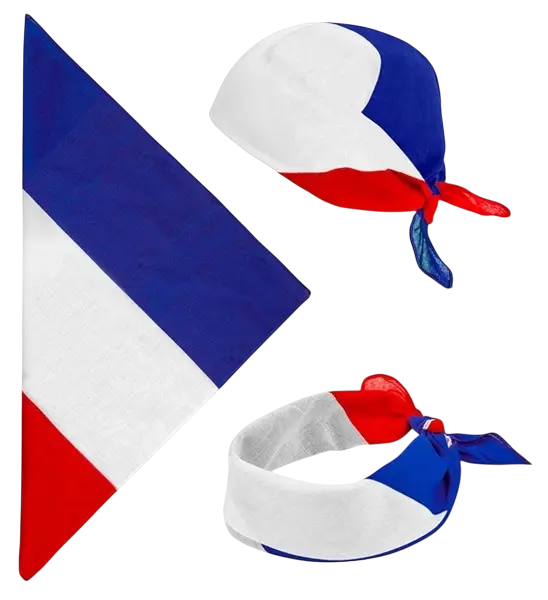 Bandana France 55 cm en coton – Supporter et déguisement