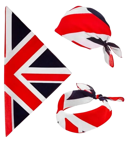 Bandana Grande-Bretagne 55 cm en coton – Supporter et déguisement