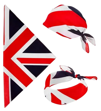 Bandana Grande-Bretagne 55 cm en coton – Supporter et déguisement