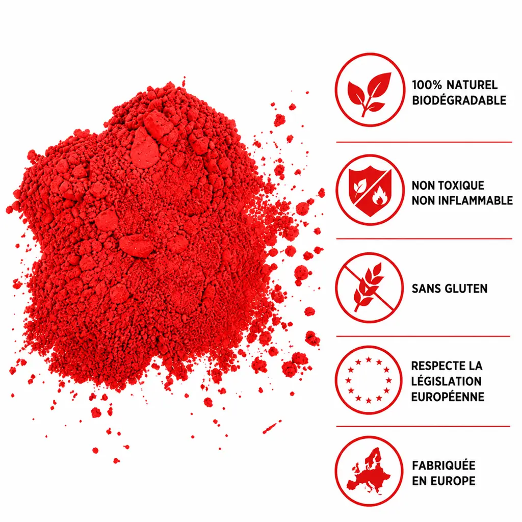 Poudre Holi ROUGE - Sachet 75 grammes