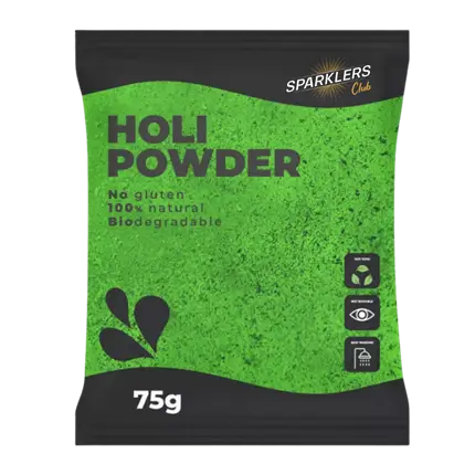 Poudre Holi VERT - Sachet 75 grammes