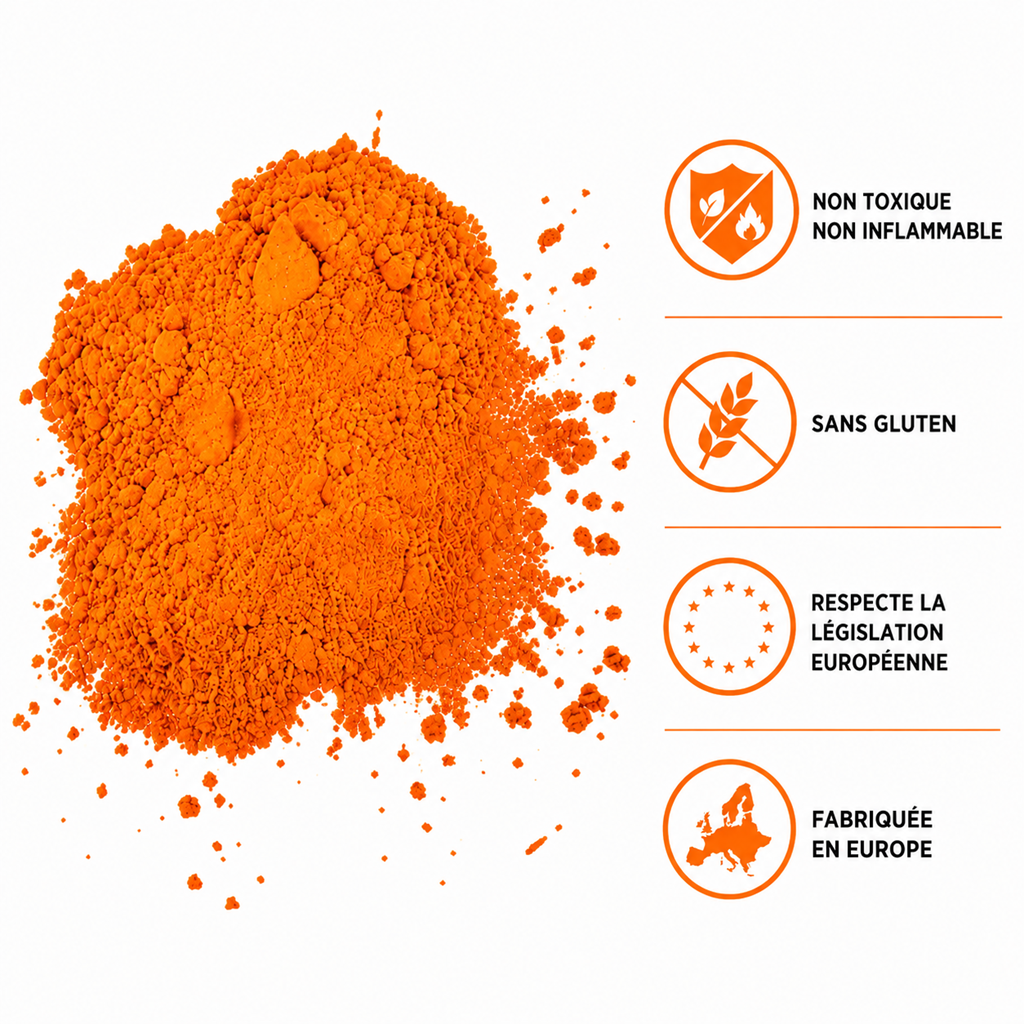 Poudre Holi ORANGE - Sachet 75 grammes