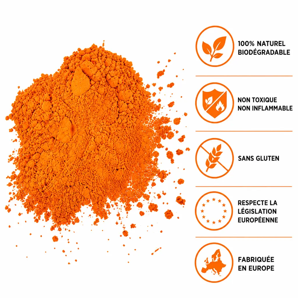 Poudre Holi Orange - Sachet de 1kg