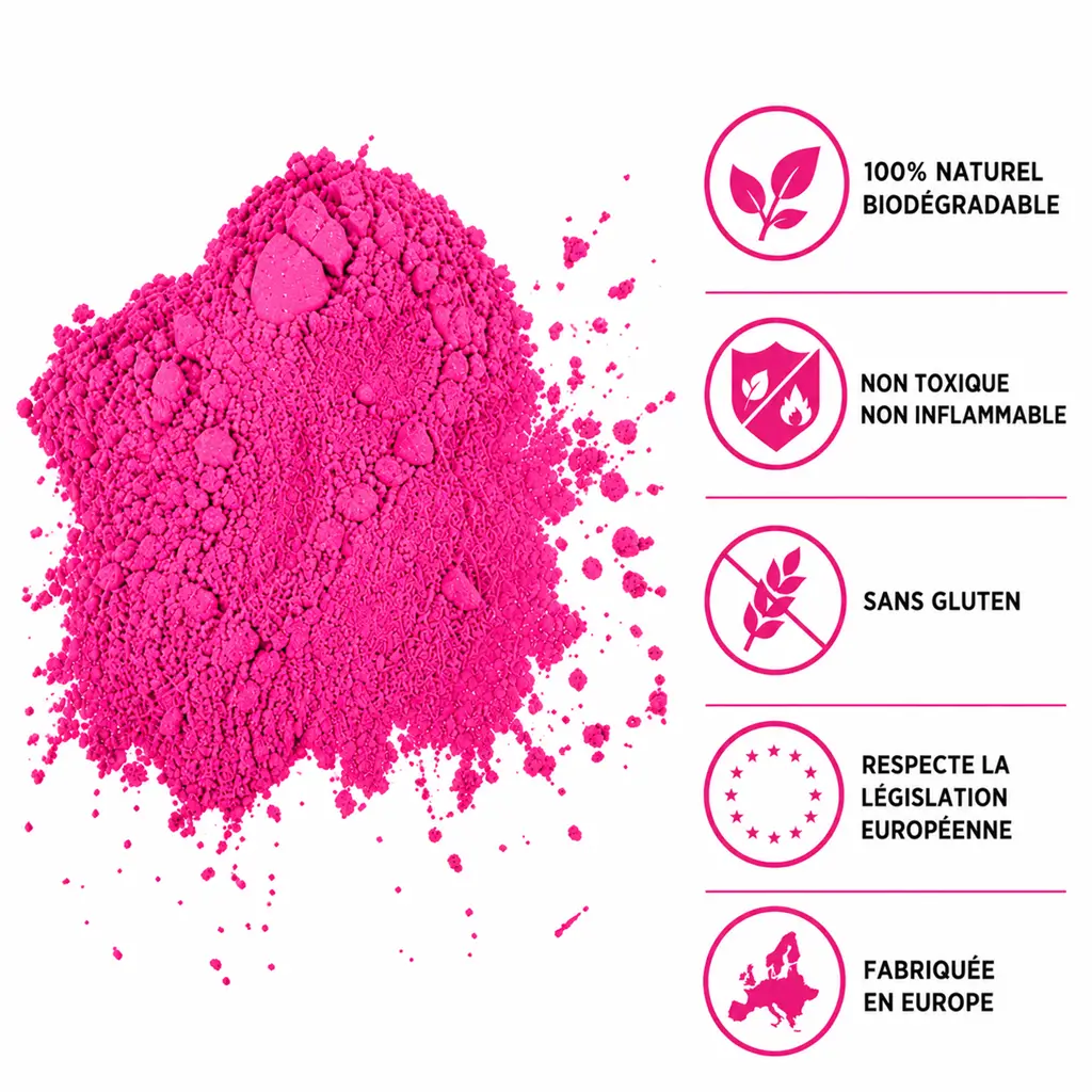 Poudre Holi Rose - Sachet de 1kg