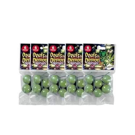 Lot de 5 paquets de Pétards 6 oeufs de démon crépitants