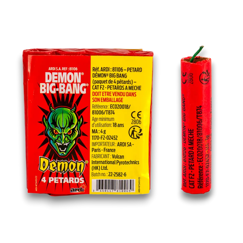 Lot de 10 paquets Pétards DÉMON® BIG-BANG® (4 unités/paquet)