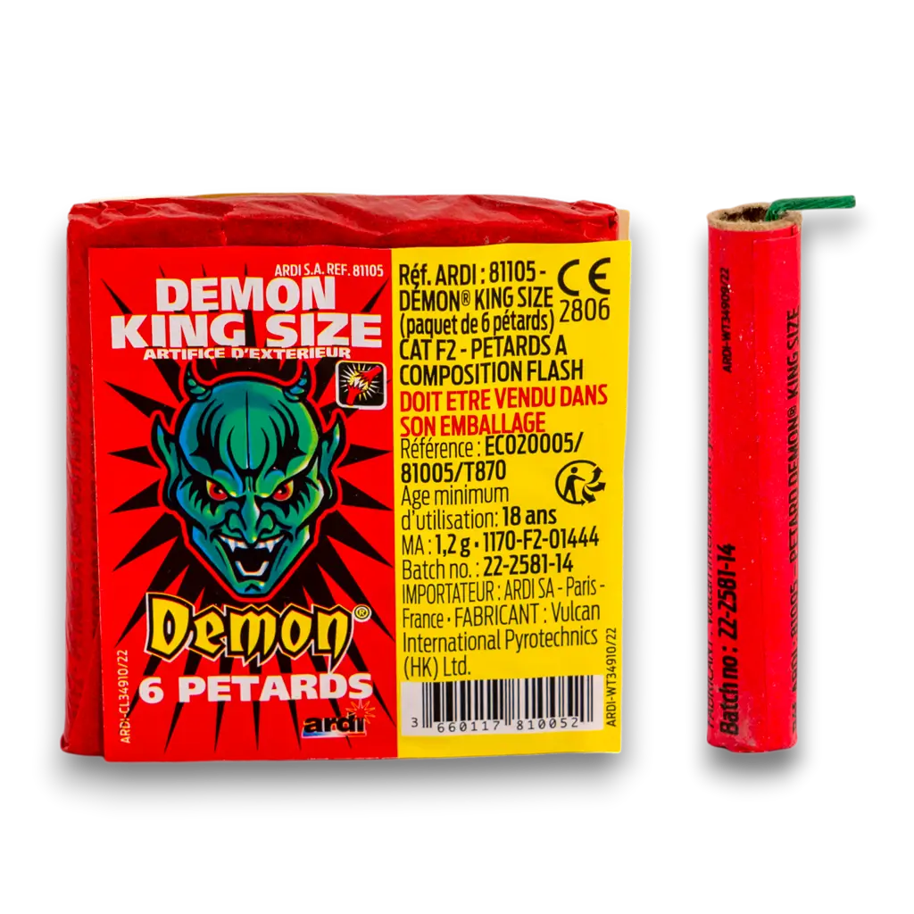 Lot de 10 paquets Pétard DÉMON® KING SIZE (6 unités/paquet) mamouth 1