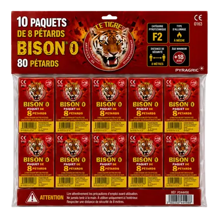 Lot de 10 paquets de pétards BISON® 0 (8 unités/paquet)