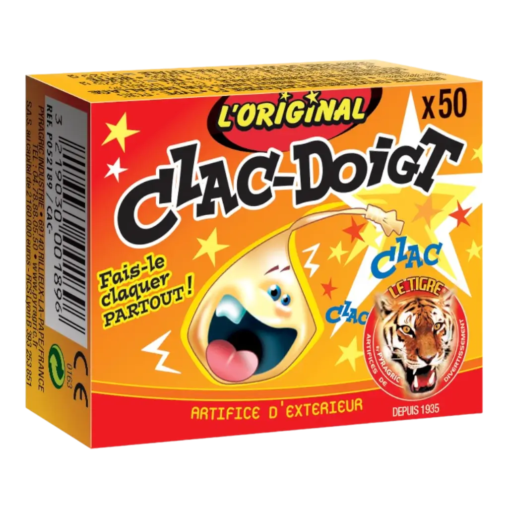 LOT DE 5 BOITES DE CLAC-DOIGT® LE TIGRE®