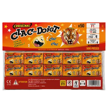 LOT DE 5 BOITES DE CLAC-DOIGT® LE TIGRE®