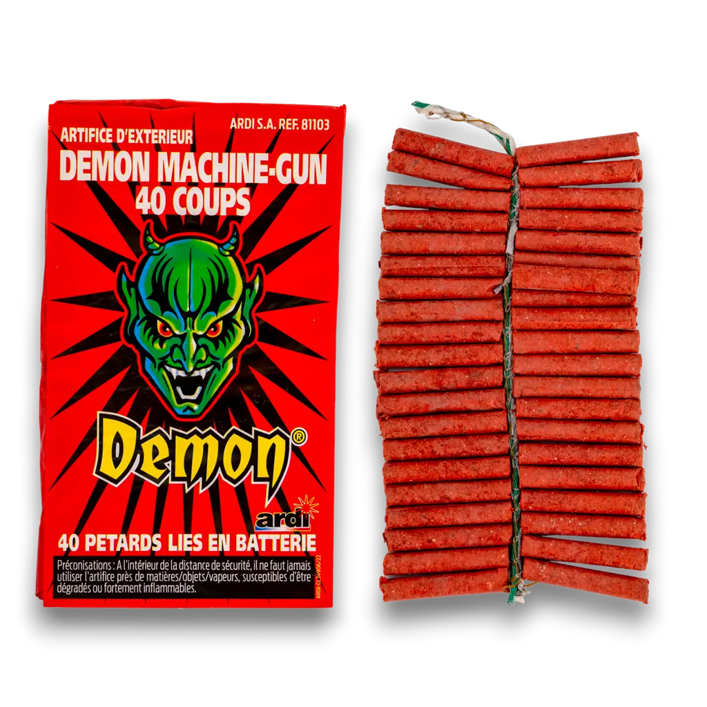 Lot de 10 Pétard DÉMON® MACHINE-GUN 40 COUPS
