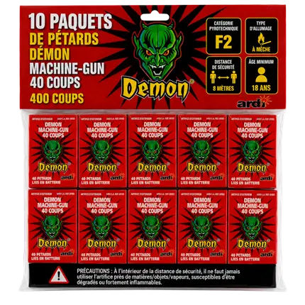 Lot de 10 Pétard DÉMON® MACHINE-GUN 40 COUPS