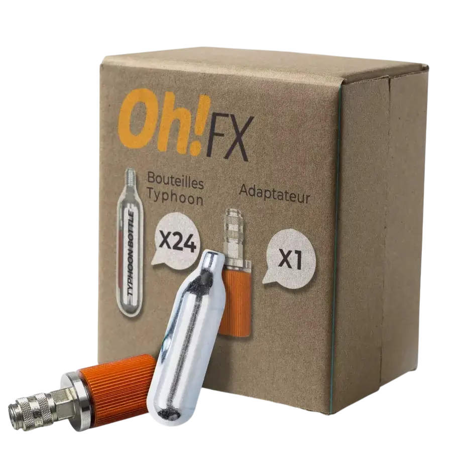 OhFx® Adaptateur et Bouteilles Typhoon pour Typhoon Gun - Lot de 24